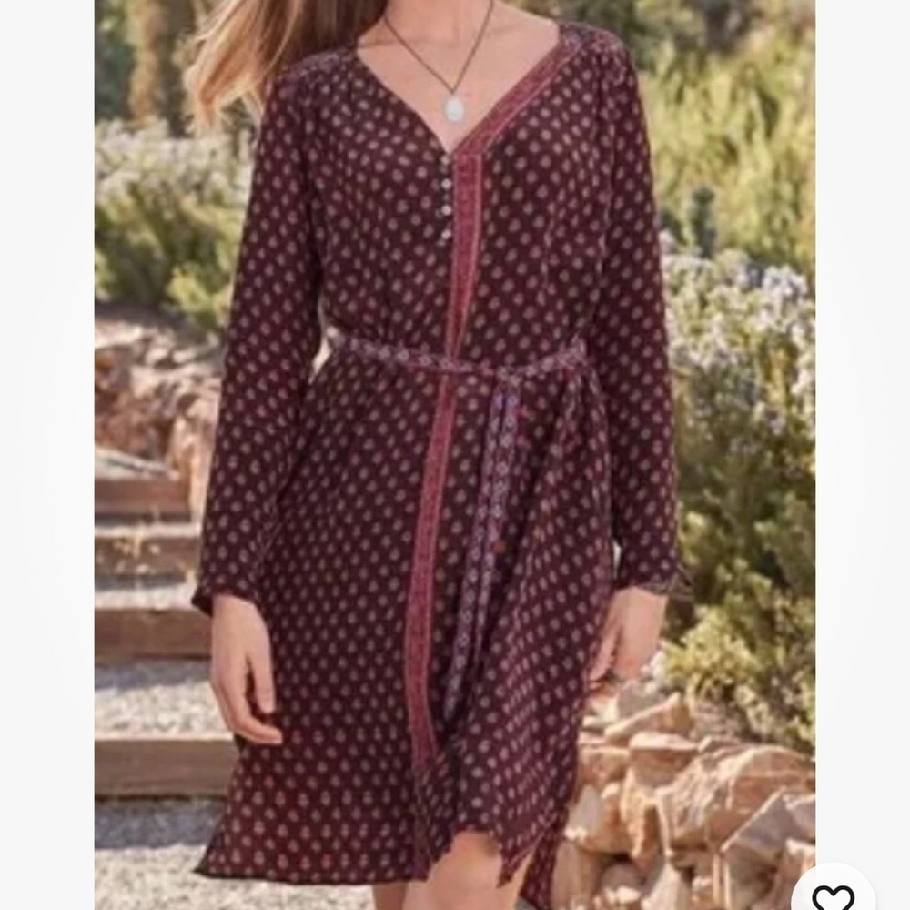 SUNDANCE Women’s Rusty Tunic Split Sides  Satin  Dress Sz M Boho Cottagecore EUC - Picture 2 of 10